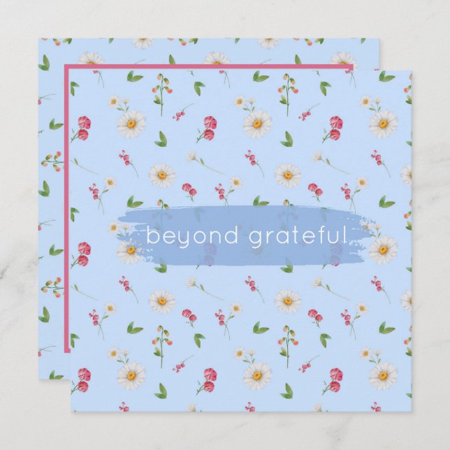 Cartão De Agradecimento April Birth Flowers Daisy Sweet Pea Grateful (Frente/Verso)