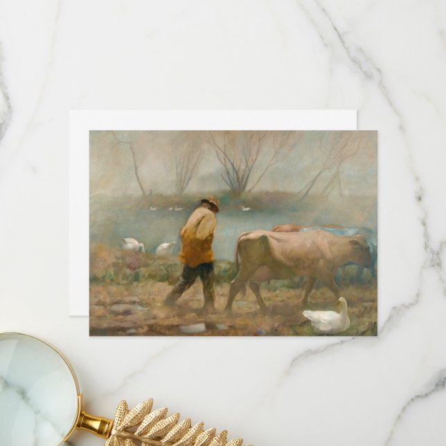 Cartão De Agradecimento April Rain de Newell Convers Wyeth (Frente/Verso In Situ)