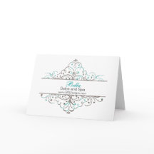 Aqua Flourish Personali Business Stationery