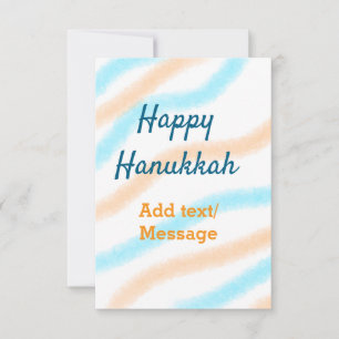 Cartão De Agradecimento Aqua laranja feliz Hanukkah adiciona mensagem de t