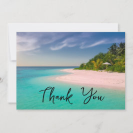 Cartão De Agradecimento Aquamarine Ocean Tropical Beach Scenic Photo