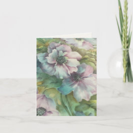 Cartão De Agradecimento Aquarela Anêmonas Florais Pensando Em Você