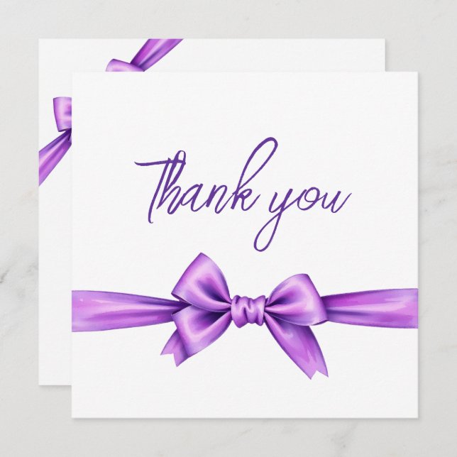 Cartão De Agradecimento Aquarela Arco Roxo Coquette Sweet 16 Aniversário (Frente/Verso)