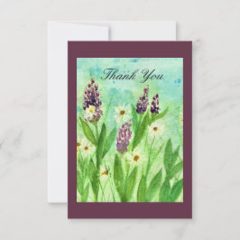 Cartão de Agradecimento Aquarela Floral