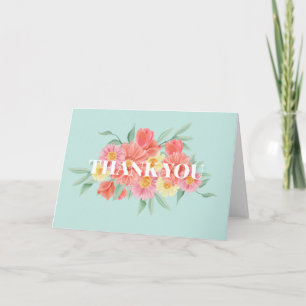 Cartão de Agradecimento Aquarela Floral