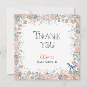 Cartão De Agradecimento Aquarela Floral Baleia Submarina
