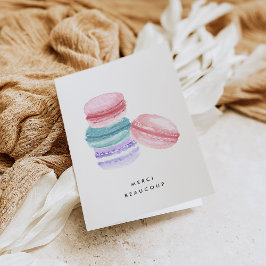 Cartão De Agradecimento Aquarela Macarons Franceses Obrigado