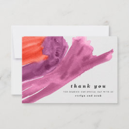 Cartão De Agradecimento Aquarela Moderna Roxa