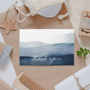 Cartão De Agradecimento Aquarela Náutica Minimalista