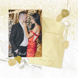 Cartão De Agradecimento Aquarela Noelle Gold