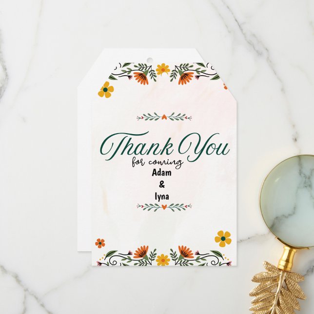 Cartão De Agradecimento Aquarela Orgânica Verde e Amarela (Criador carregado)