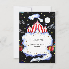 Cartão De Agradecimento Aquarela Personalizada Circo Aniversário