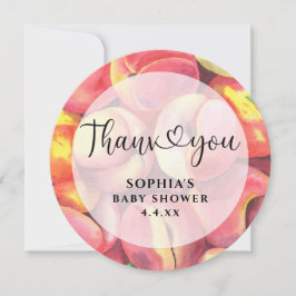 Cartão De Agradecimento Aquarela pêssegos - Obrigado baby shower