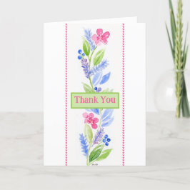 Cartão De Agradecimento Aquarela Pintada À Mão Floral OBRIGADO A SAUDAR