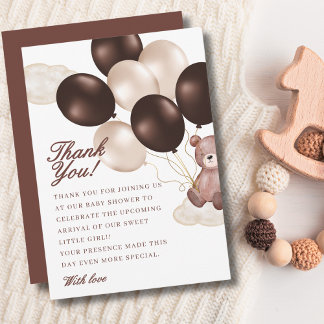 Cartão De Agradecimento Aquarela podemos esperar chá de fraldas