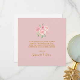 Cartão De Agradecimento Aquarela Rosa