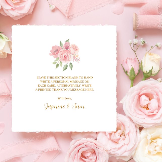 Cartão De Agradecimento Aquarela ROSA (Criador carregado)