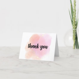 Cartão de Agradecimento Aquarela – Rosa e Pêssego