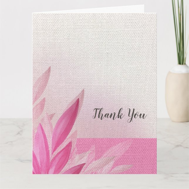 Cartão De Agradecimento Aquarela Rosa e Punk (Frente)