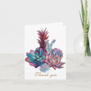 Cartão De Agradecimento Aquarela Sucultura Obrigado