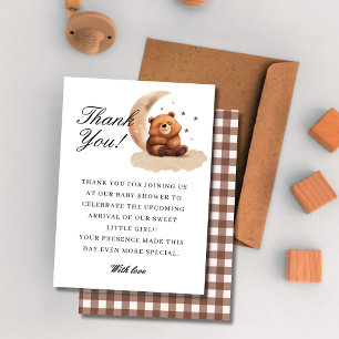 Cartão De Agradecimento Aquarela Teddy chá de fraldas neutro em termos de