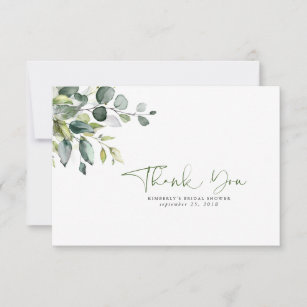 Cartão De Agradecimento Aquarela Verde Deixa Pequeno Obrigado