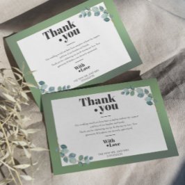 Cartão De Agradecimento Aquarela Verde Eucalyptus