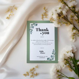 Cartão De Agradecimento Aquarela Verde Eucalyptus