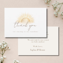 Cartão De Agradecimento Aqui Vem O Filho Sol Boho Menino Baby Shower