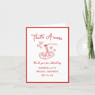 Cartão De Agradecimento Aquilo é Amore Italiano Vermelho Obrigado Festa de