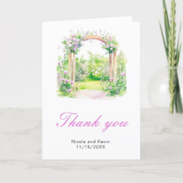 Cartão De Agradecimento Arca de Casamento Floral primavera