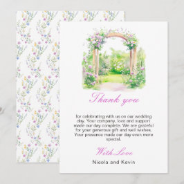 Cartão De Agradecimento Arca de Casamento Floral primavera