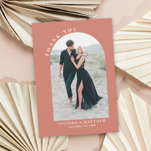 Cartão De Agradecimento Arch Modern Boho Casamento Obrigado