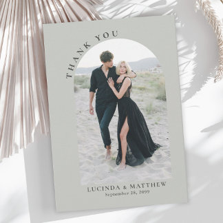 Cartão De Agradecimento Arch Modern Boho Casamento Obrigado