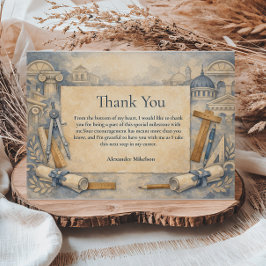 Cartão De Agradecimento Architect Graduation Blueprint Design