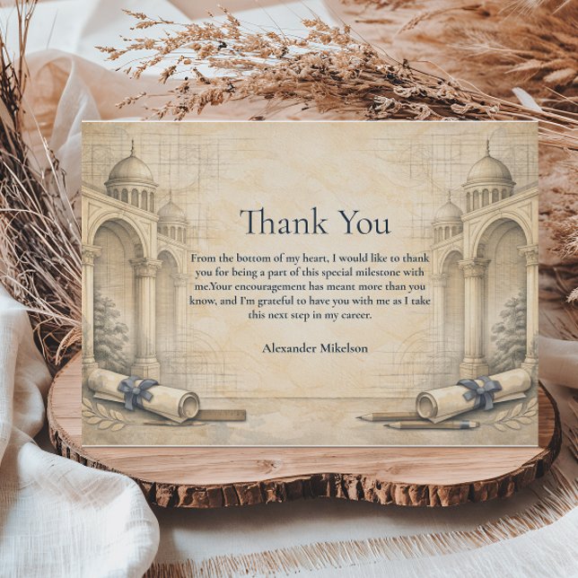 Cartão De Agradecimento Architecture Drafting Tools Graduation (Criador carregado)