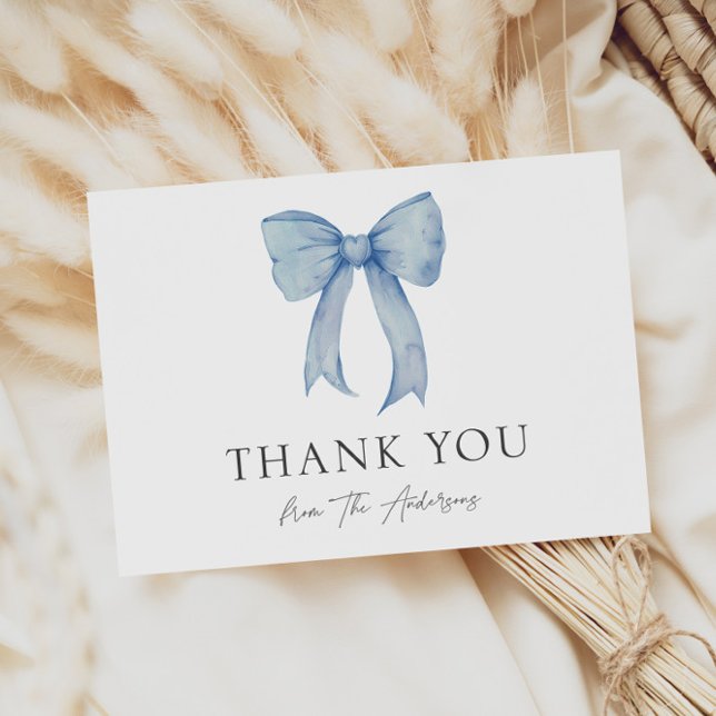 Cartão De Agradecimento Arco Azul Chá Baby Boy Obrigado (Criador carregado)