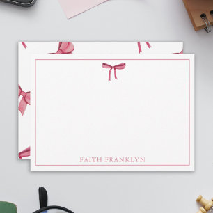Cartão De Agradecimento Arco coquete rosa aquarela personalizado