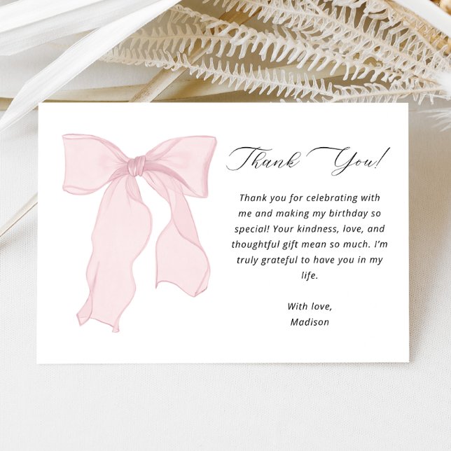 Cartão De Agradecimento Arco de Aniversário Rosa Elegante (Criador carregado)