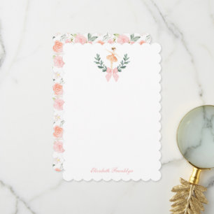 Cartão De Agradecimento Arco de Bailarina em Aquarela Elegante Personaliza