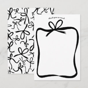 Cartão De Agradecimento Arco de Fita Moldura Chuveiro de Noiva Elegante PE