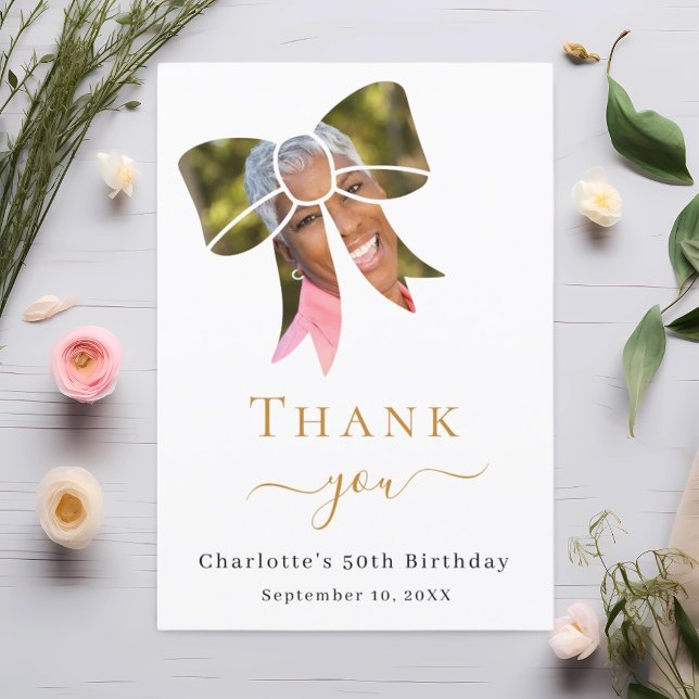 Cartão De Agradecimento Arco de fotos de aniversário (Criador carregado)