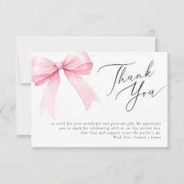 Cartão De Agradecimento Arco de Noiva Coquette Rosa Casamento