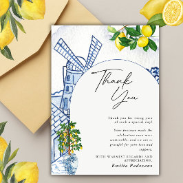 Cartão De Agradecimento Arco de Noiva Italiano de Limão de Verão
