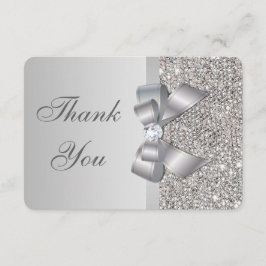 Cartão De Agradecimento Arco De Sequências Faux Silver De Casamento Obriga