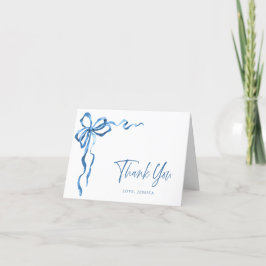 Cartão De Agradecimento Arco Desenhado à Mão em Aquarela Azul Simples Mode