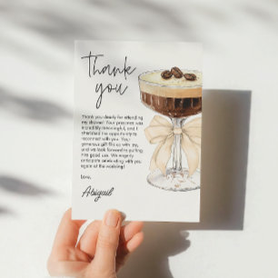 Cartão De Agradecimento Arco Espresso Martini Chá de panela Obrigado