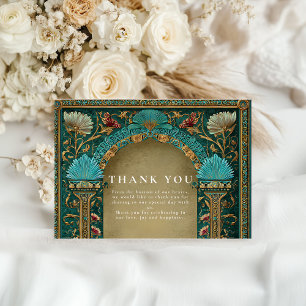 Cartão De Agradecimento Arco Floral Casamento Islâmico