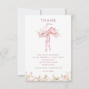 Cartão De Agradecimento Arco Floral Elegante Flores Menina do Sorteio de F