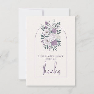 Cartão De Agradecimento Arco Floral Lavanda Elegante Obrigado Moderno
